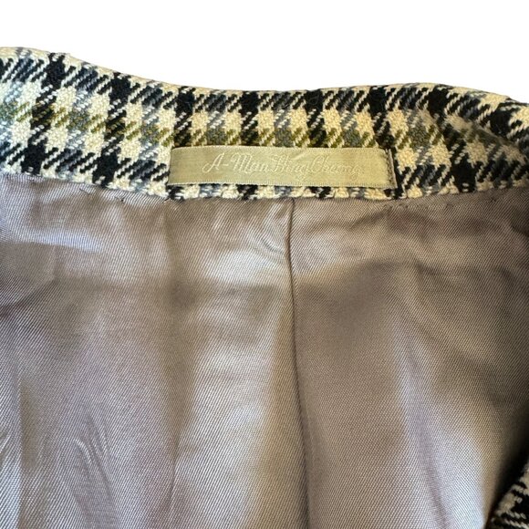 Vintage Custom A Man Hing Cheong Herringbone Check 2 Button Blazer Coat, Size 40 - Picture 5 of 9